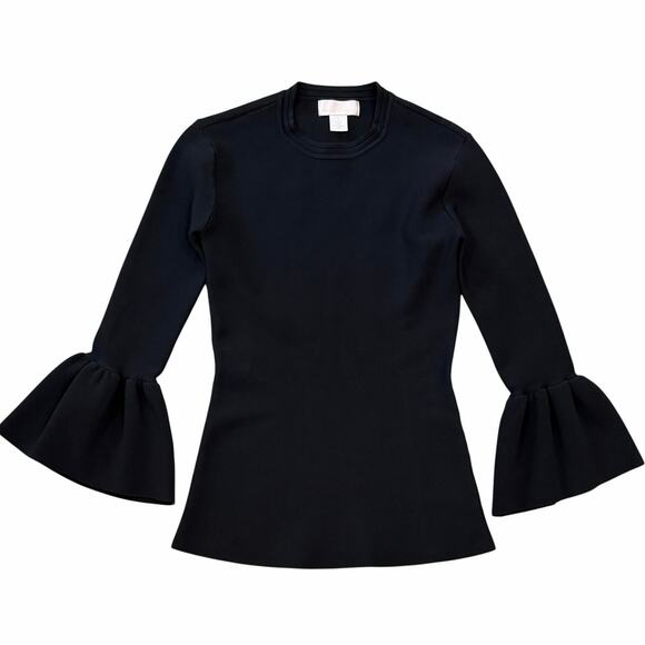 Rachel Parcell Santana Scuba Knit Sweater in Black - Picture 2 of 8